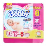  Tã dán Bobby Fresh size S dành cho bé 4 - 7kg gói 80 miếng 