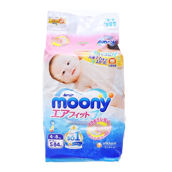  Tã dán Moony size S 84 4 - 8kg gói miếng 