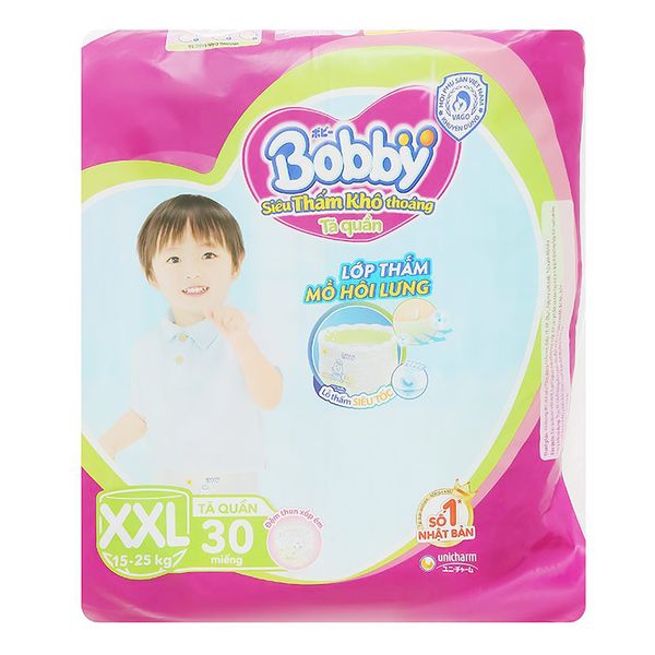  Tã quần Bobby size XXL dành cho bé 15 - 25 kg gói 28 cái 