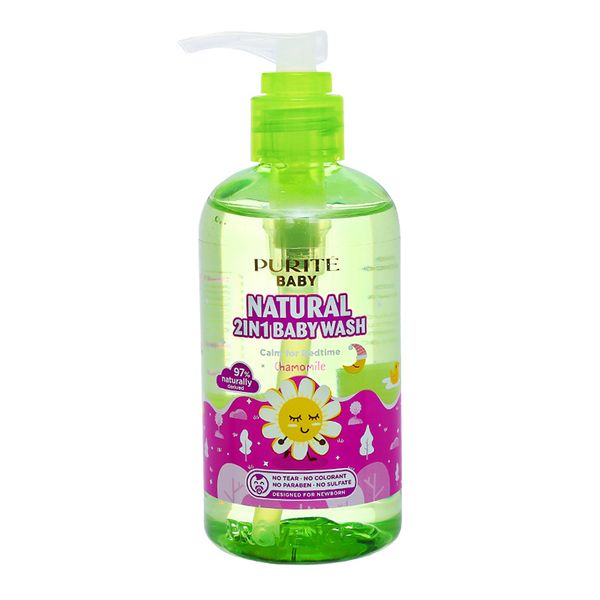  Tắm gội toàn thân cho bé Purité Baby cúc la mã chai 250ml 