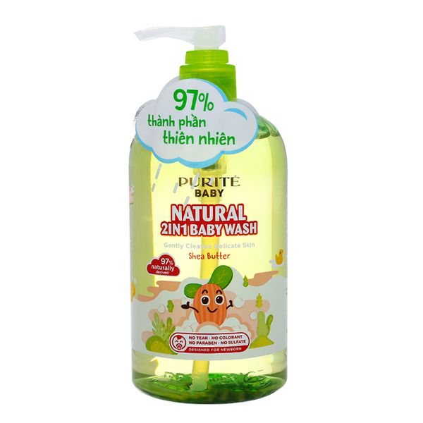  Tắm gội toàn thân cho bé Purité bơ đậu mỡ chai 500ml 