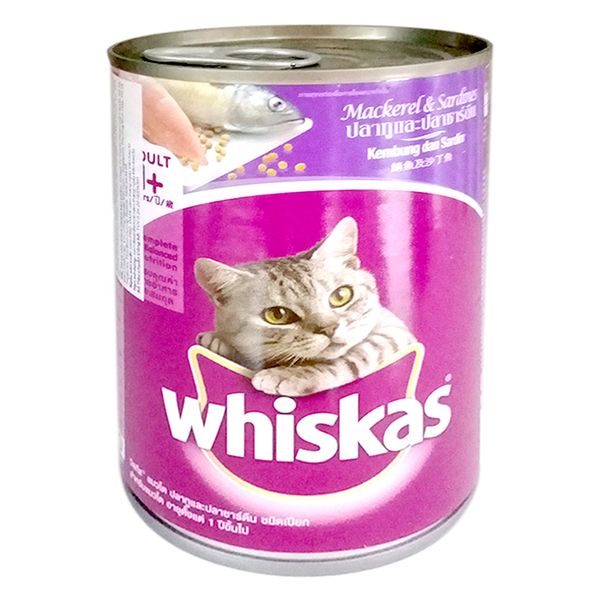  Thức ăn cho mèo vị cá thu và mồi Whiskas lon 400g 