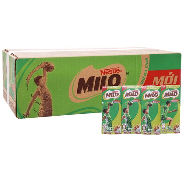  Thức uống lúa mạch uống liền Milo Active Go ít đường thùng 48 x 180ml 