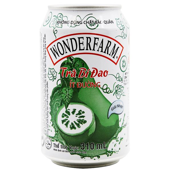  Trà bí đao Wonderfarm ít đường lon 310 ml 