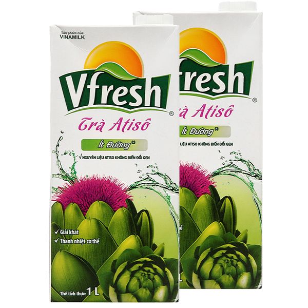  Trà Atisô Vfresh ít đường bộ 2 hộp x 1 lít 