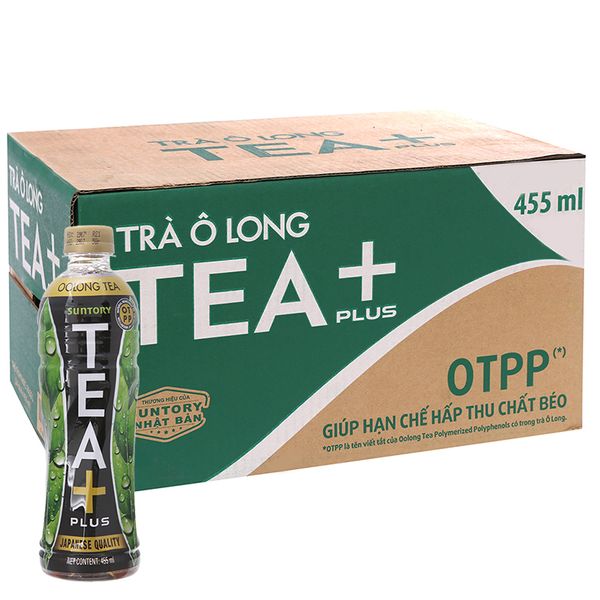  Trà ô long Tea Plus thùng 24 chai x 455ml 
