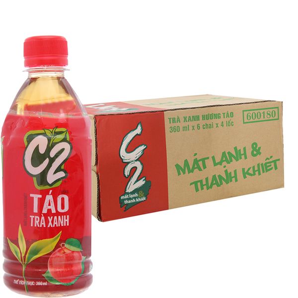  Trà xanh C2 vị táo thùng 24 chai x 360ml 