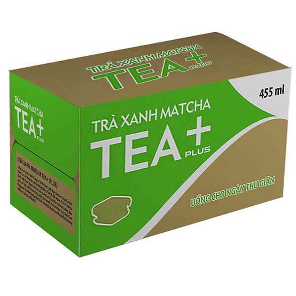  Trà xanh matcha Tea Plus thùng 24 chai x 455ml 