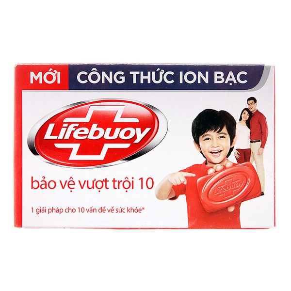  Xà bông cục Lifebuoy bảo vệ vượt trội công thức ion bạc cục 125g 