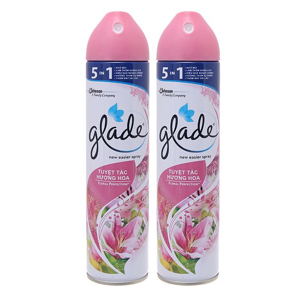  Xịt phòng Glade tuyệt tác hương hoa bộ 2 chai x 280ml 