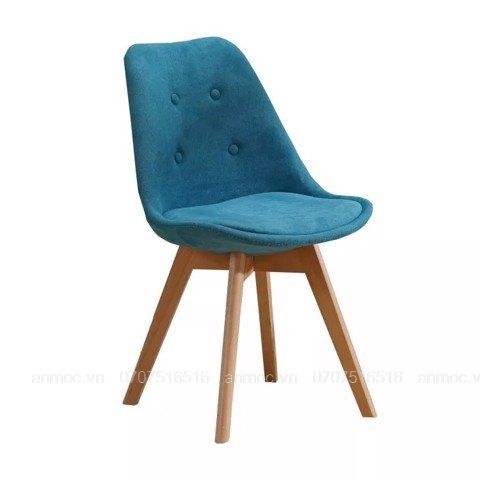 GHẾ EAMES ĐỆM BỌC VẢI CÓ CÚC CHÂN GỖ