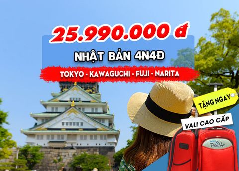  TOUR NHẬT BẢN: TOKYO - KAWAGUCHI - FUJI - NARITA (4N4Đ) 