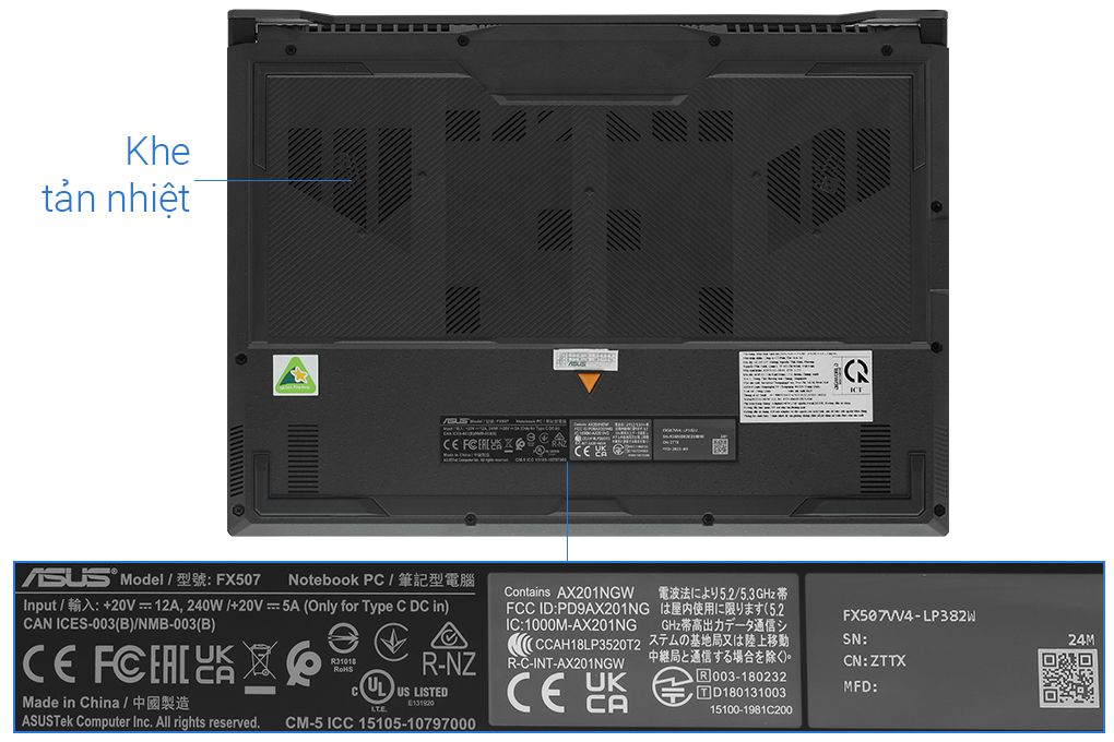 Laptop Asus TUF Gaming F15 FX507VV4 i9 13900H/16GB/512GB/8GB RTX4060/144Hz/Win11