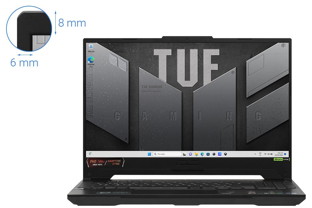 Laptop Asus TUF Gaming F15 FX507VV4 i9 13900H/16GB/512GB/8GB RTX4060/144Hz/Win11