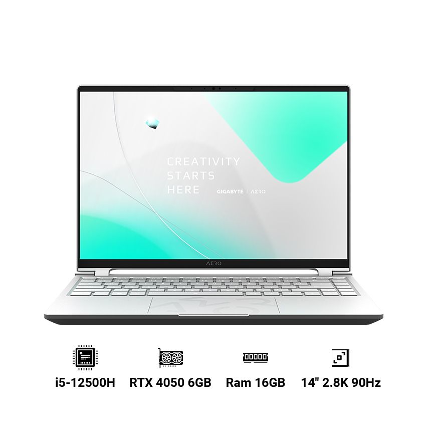 Gigabyte AERO 14 OLED 9MF-E2VNBB4SH (Core™ i5-12500H | 16GB | 1TB | RTX 4050 6GB | 14 inch QHD+ OLED 90Hz | Win 11 | Bạc)