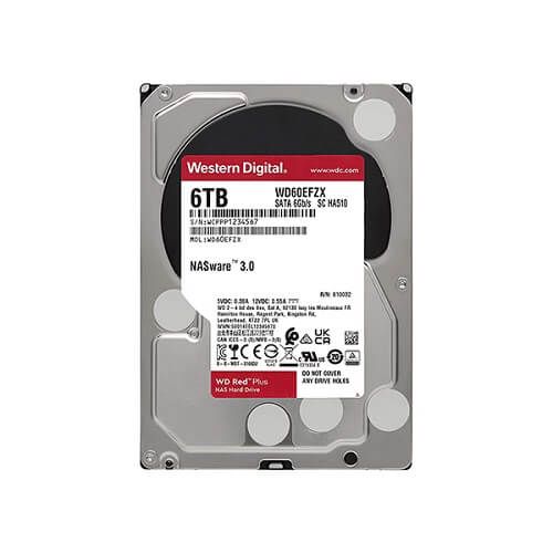 Ổ cứng Western Digital Red Plus 6TB 3.5 inch 128MB Cache 5400RPM WD60EFZX