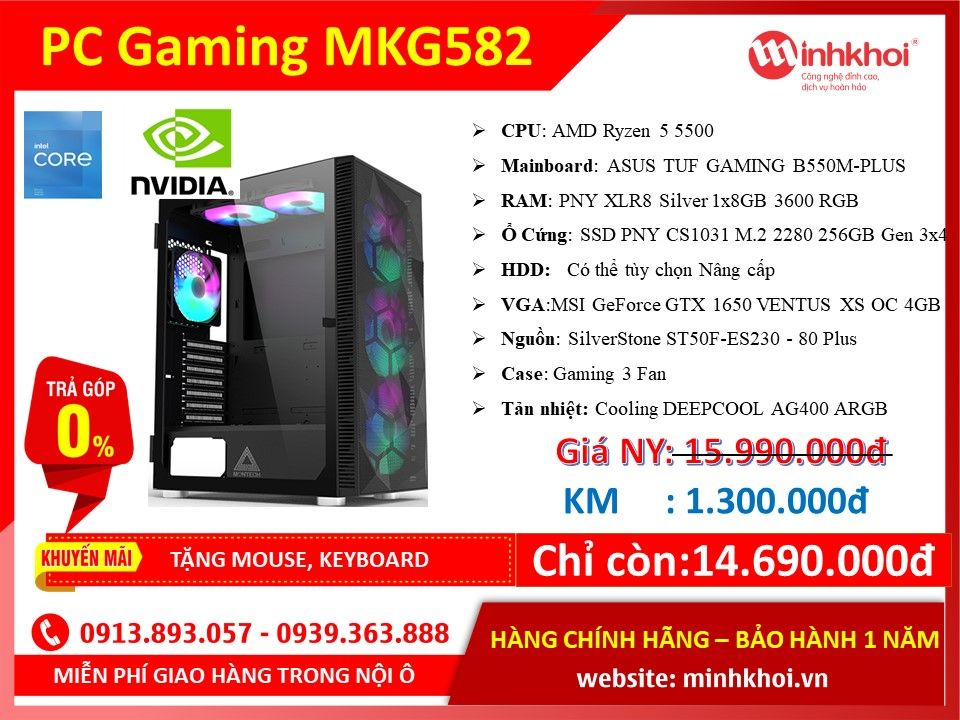 Máy PC Gaming thương hiệu Minh Khôi MKG582