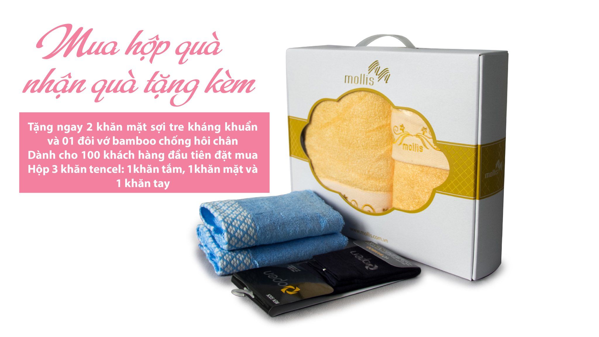 Bộ hộp khăn quà tặng Mollis - P790