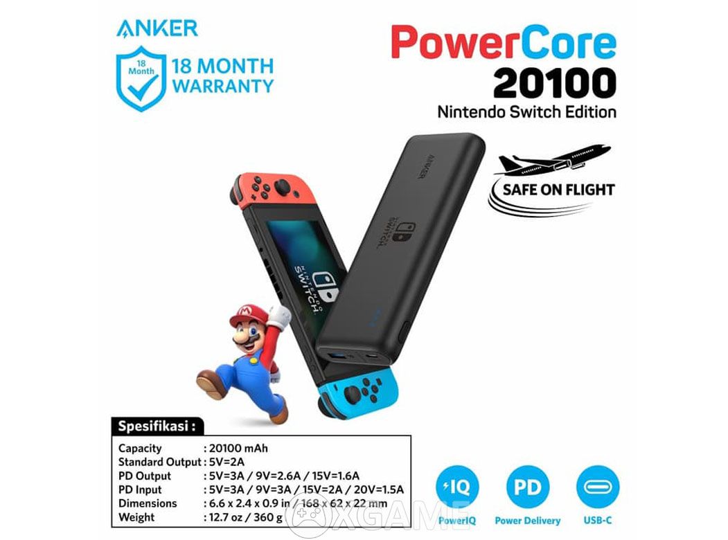 Pin Dự Phòng Anker PowerCore Speed 20100 PD dành Nintendo Switch