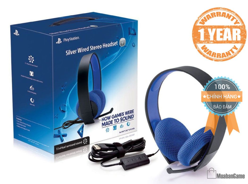 Tai nghe Silver Wired Stereo Headset PS4 [Sony]