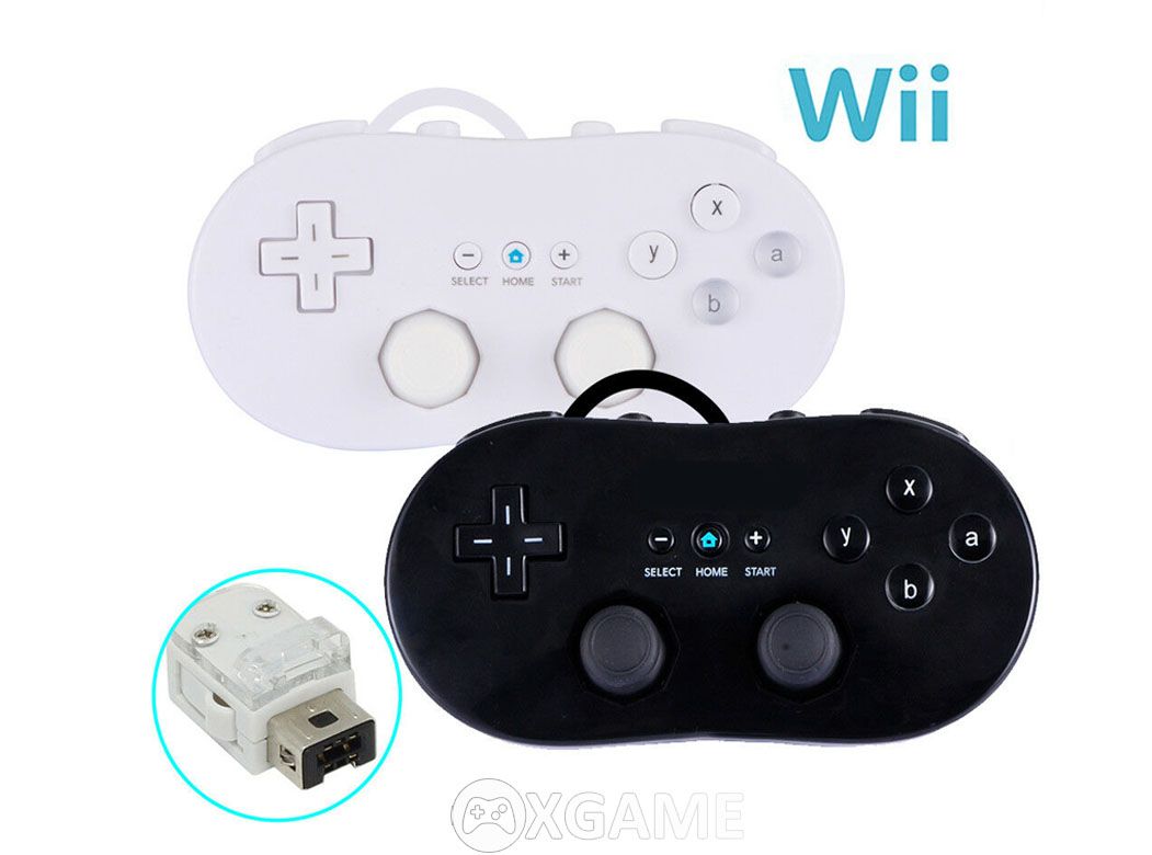 Tay Classic của máy Wii-Màu Đen-Trắng