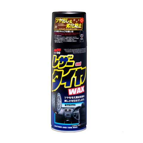 Chai Xịt Làm Bóng Và Bảo Dưỡng Da, Nhựa, Cao Su Nội Thất Xe Ôtô Leather Tire Wax L-29 Soft99 - Made In Japan