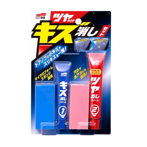 Bộ Kem Lấp Vết Xước Và Làm Bóng Sơn Xe Scratch Clear Kit W-60 SOFT99 | JAPAN