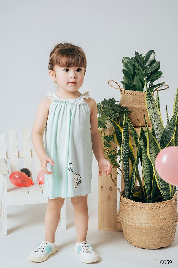 Đầm thun sát nách bé gái Rabity 0059