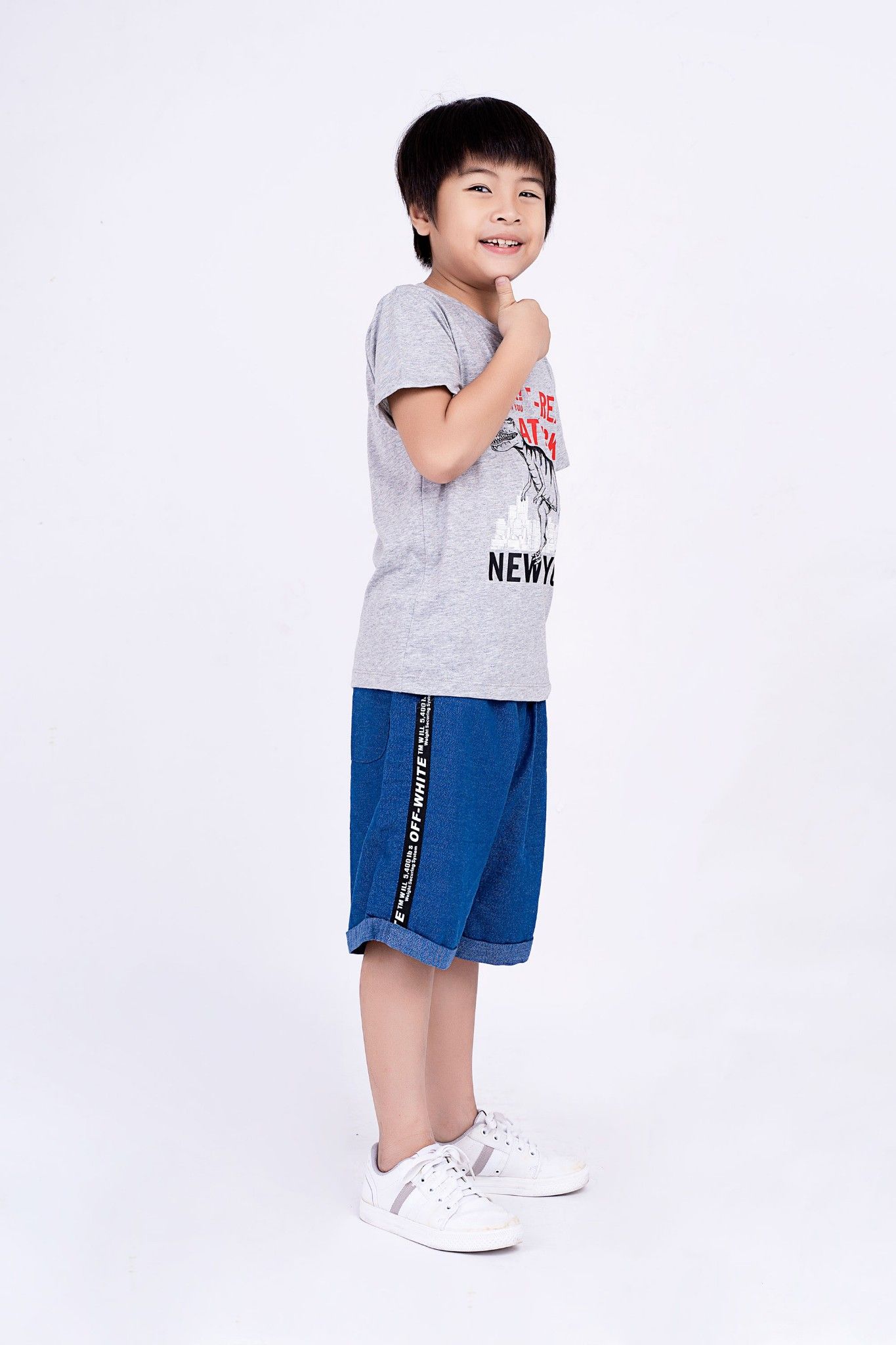 Áo thun cổ tròn ngắn tay bé trai Rabity 9316