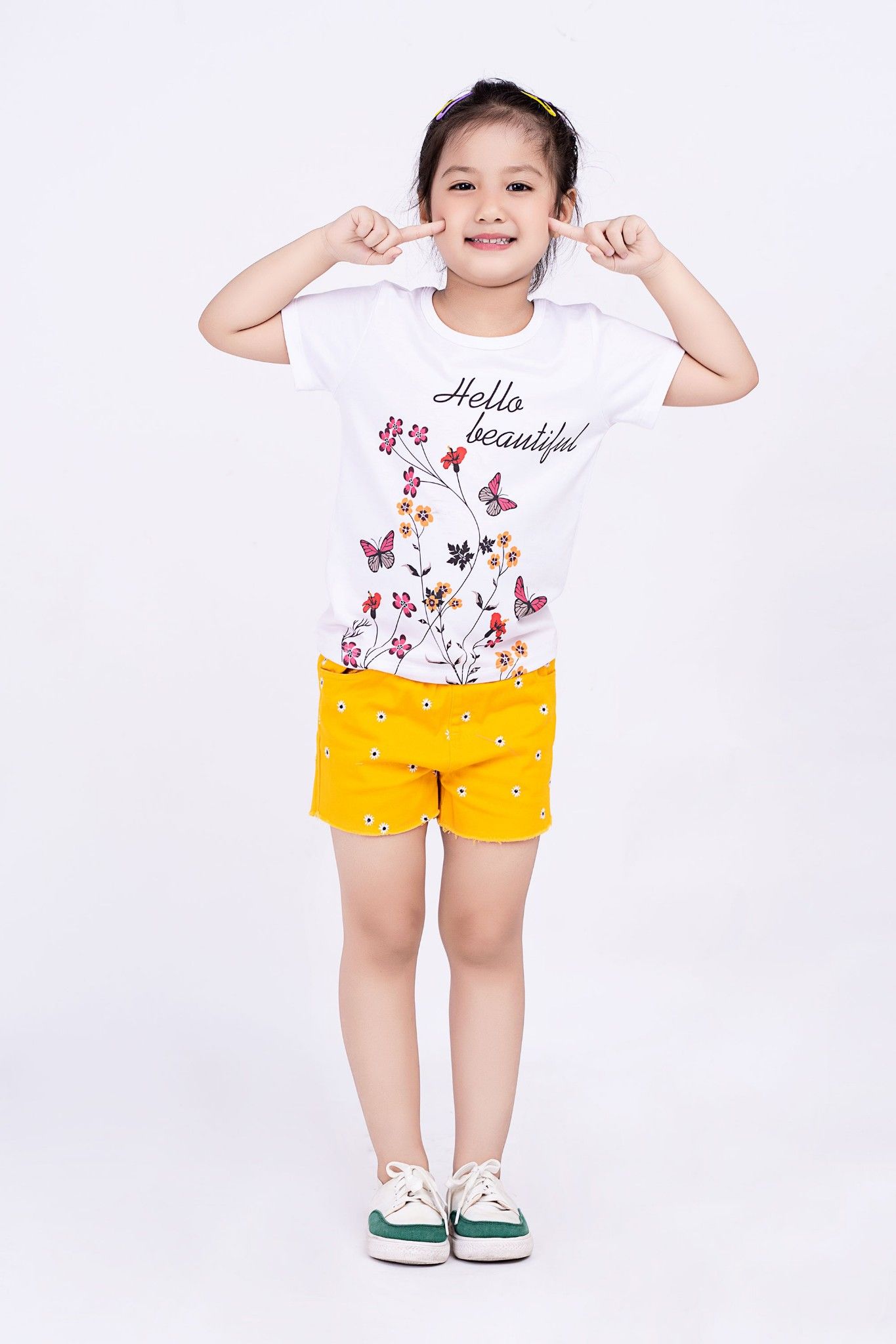 Áo thun cổ tròn ngắn tay bé gái Rabity 9322