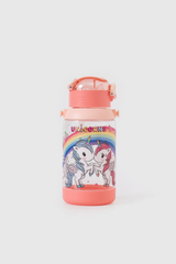 Bình nước Pony kèm dây đeo cho bé gái 600ml Rabity 972.004