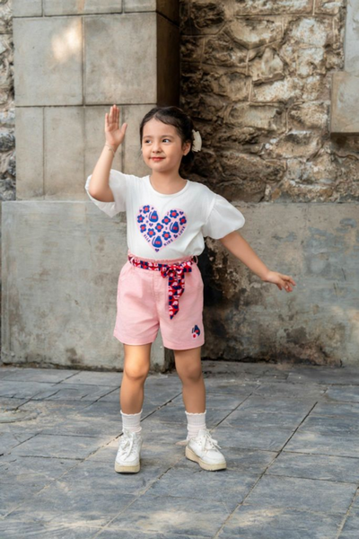 Áo thun kiểu ngắn tay bé gái Rabity x ELLE Kids - designed in Paris 803.001