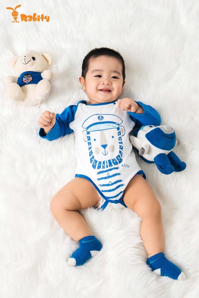 Bộ body sơ sinh bé trai Rabity 1041