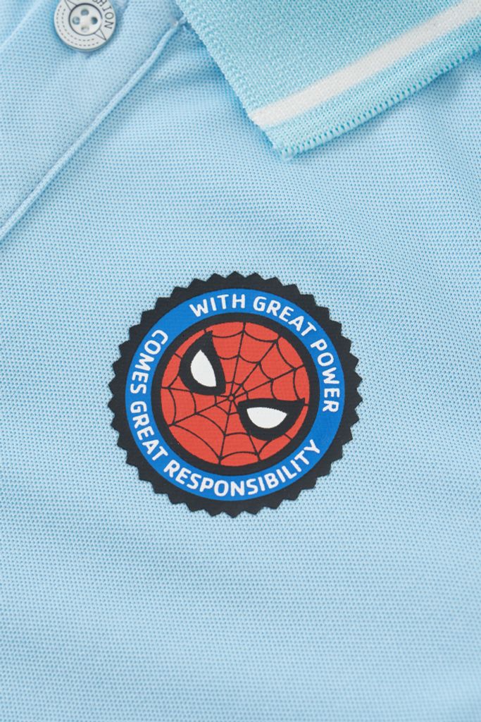 Áo thun polo cổ bẻ ngắn tay Spider-man bé trai Rabity 501.001