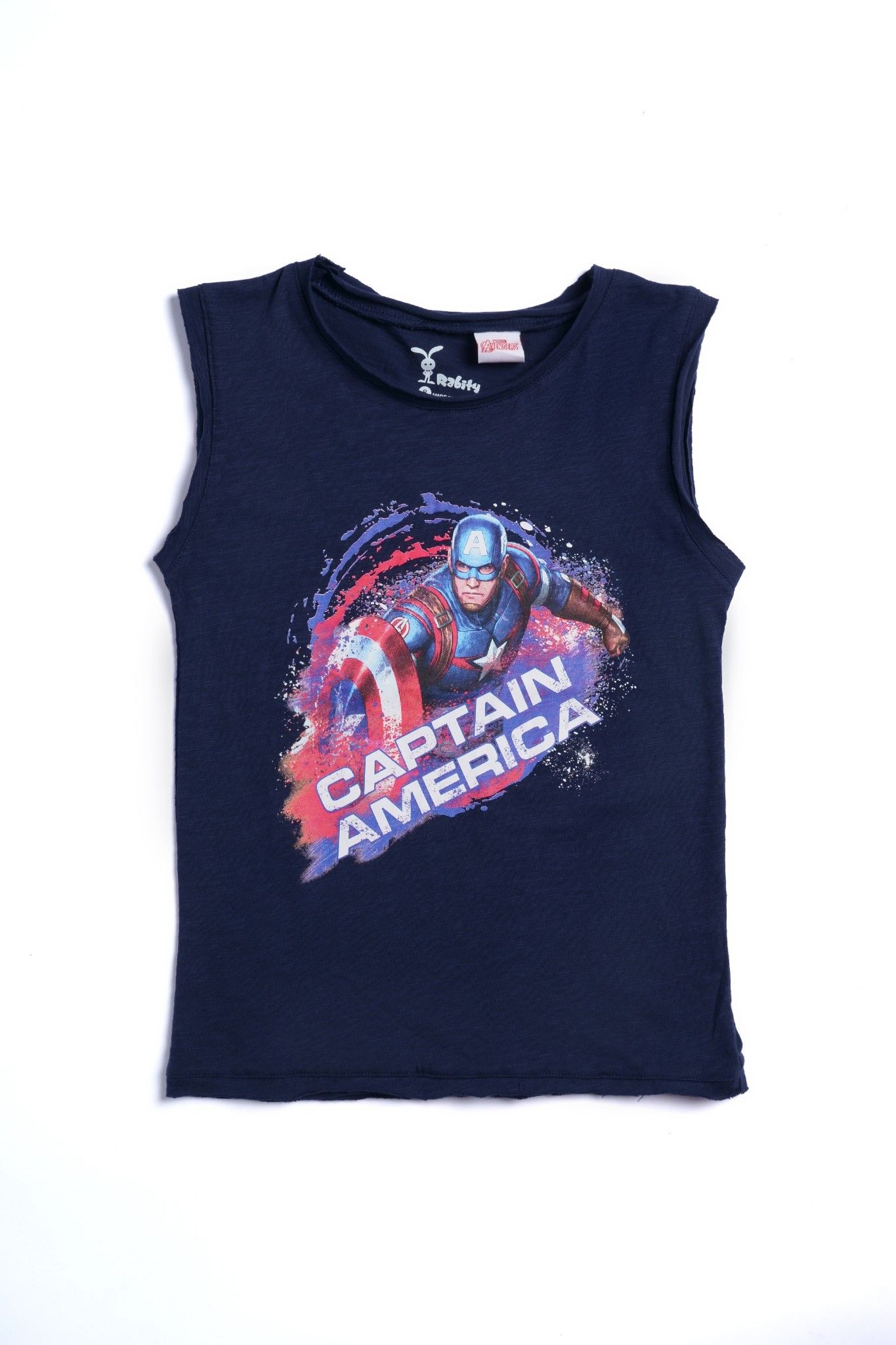 Áo thun Captain American sát nách bé trai Rabity 5109