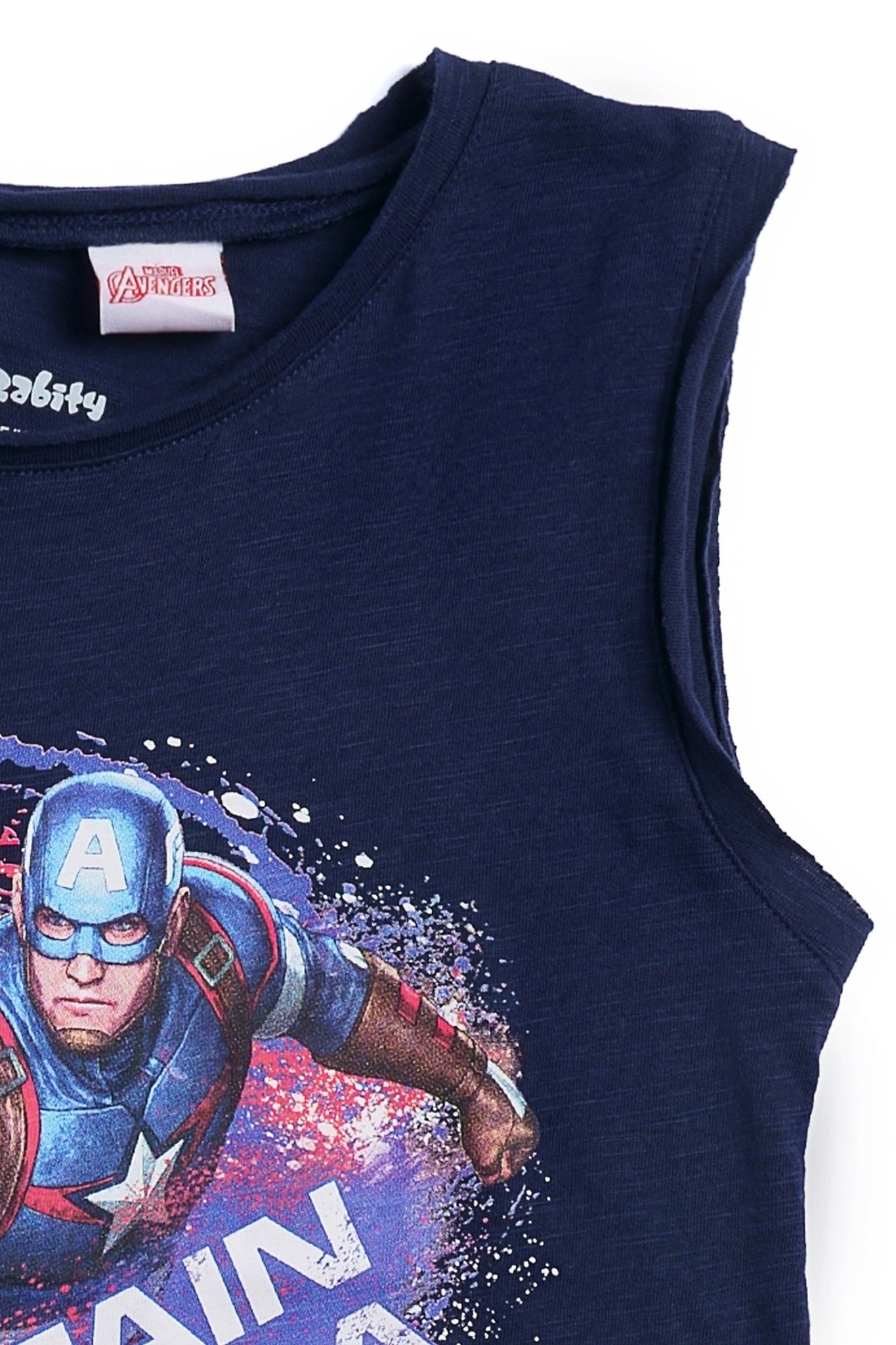 Áo thun Captain American sát nách bé trai Rabity 5109