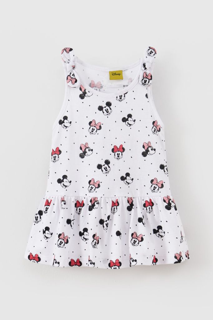 Đầm váy thun sát nách Mickey & Minnie bé gái Rabity 552.001