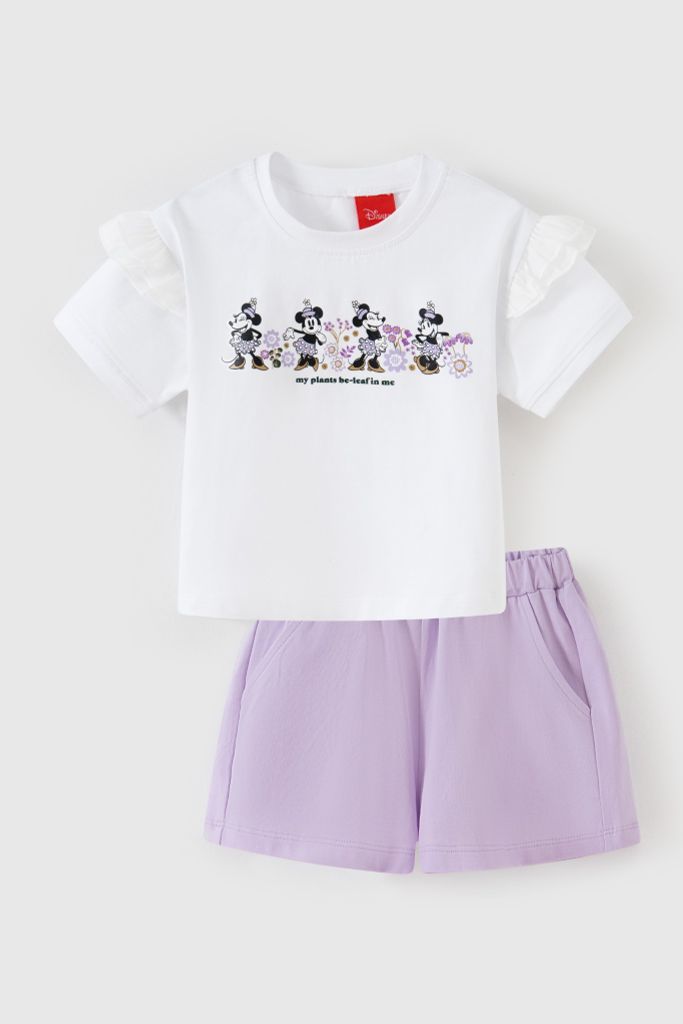 Bộ thun ngắn tay bé gái Minnie Rabity 5708