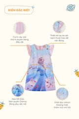 Đầm váy thô ngắn tay bé gái Elsa Rabity 5801