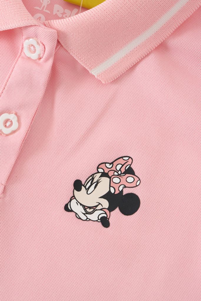 Áo thun polo ngắn tay Minnie bé gái Rabity 5802