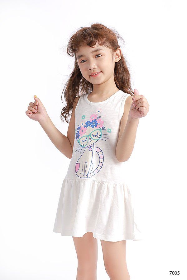 Đầm thun sát nách bé gái Rabity 7005