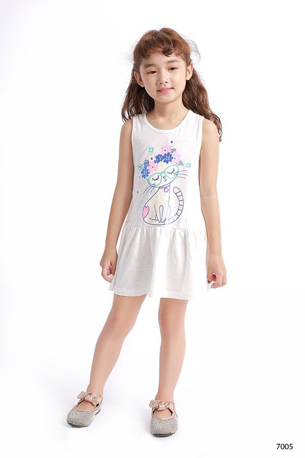 Đầm thun sát nách bé gái Rabity 7005