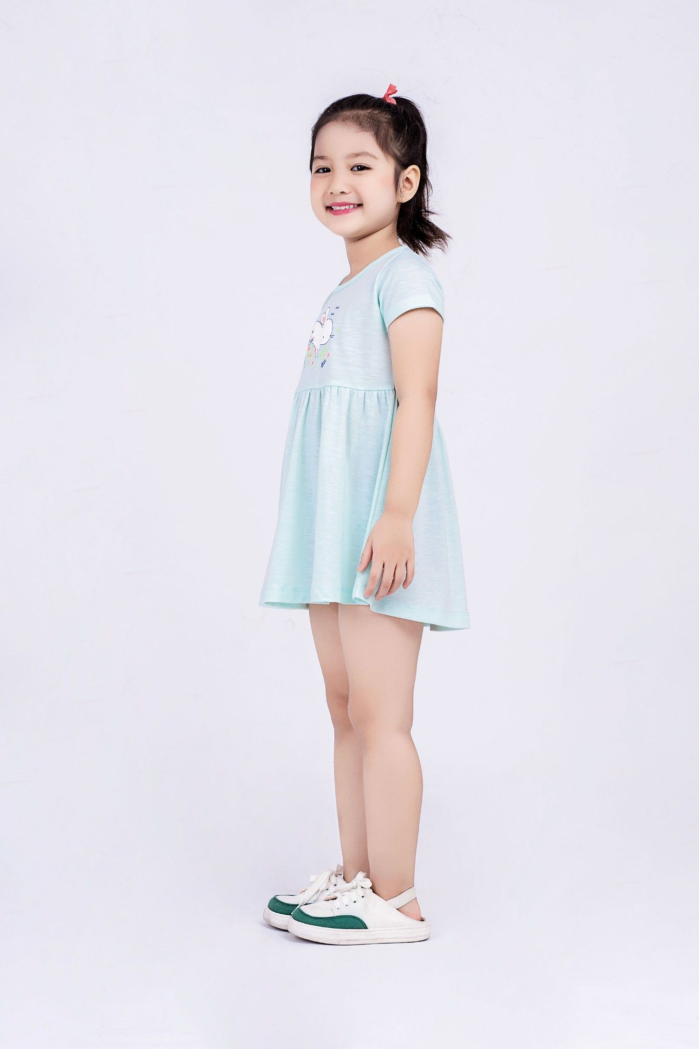 Đầm thun bé gái Rabity 9318