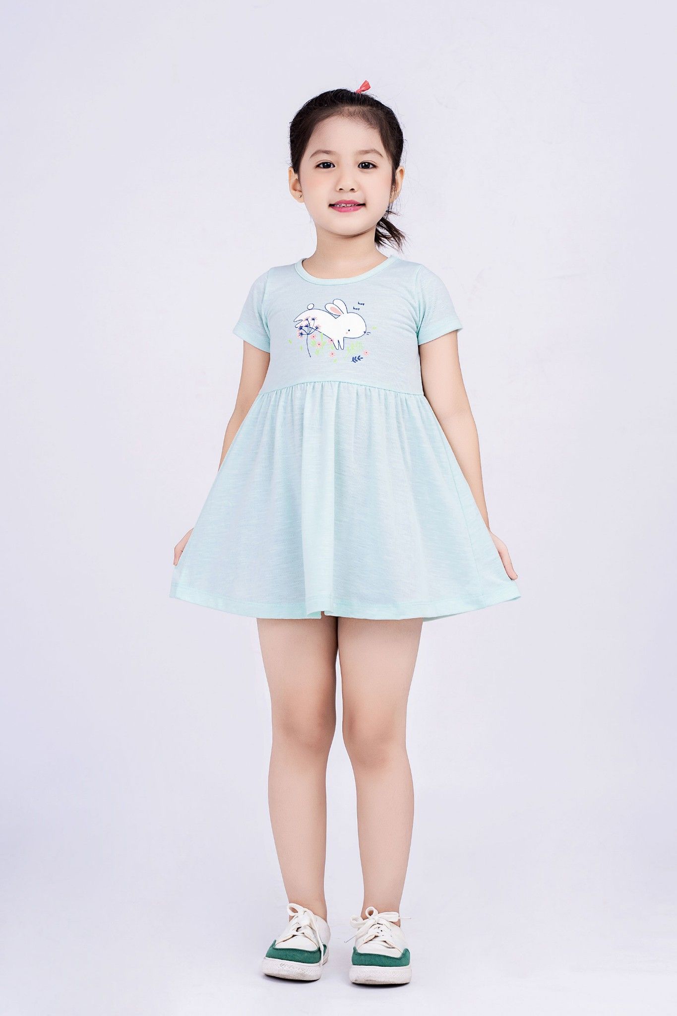Đầm thun bé gái Rabity 9318