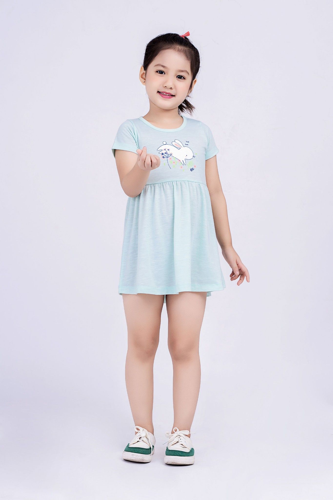 Đầm thun bé gái Rabity 9318