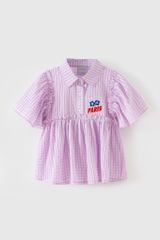 Áo thô kẻ ngắn tay bé gái Rabity x ELLE Kids - designed in Paris 83037