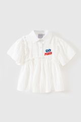 Áo thô kẻ ngắn tay bé gái Rabity x ELLE Kids - designed in Paris 83037