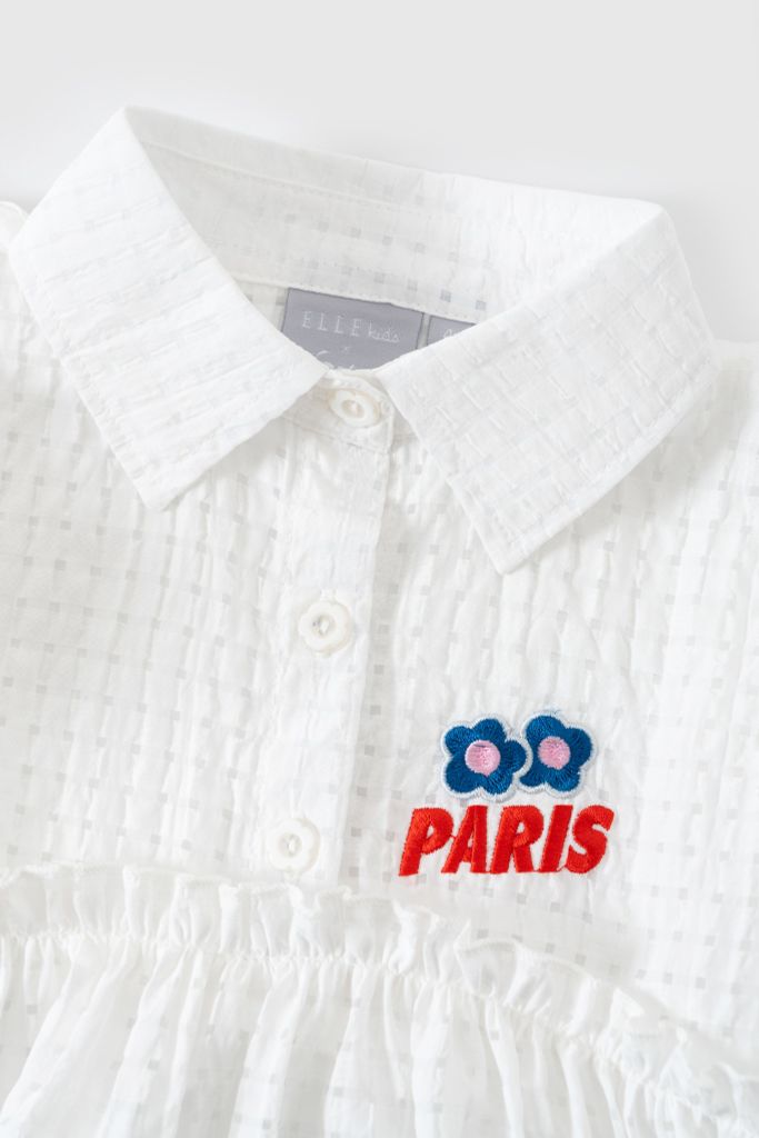 Áo thô kẻ ngắn tay bé gái Rabity x ELLE Kids - designed in Paris 83037