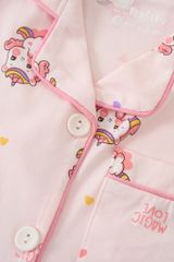 [Size 12-19kg] Bộ đồ Pijama mặc nhà ngắn tay bé gái size nhỏ Rabity 962.001