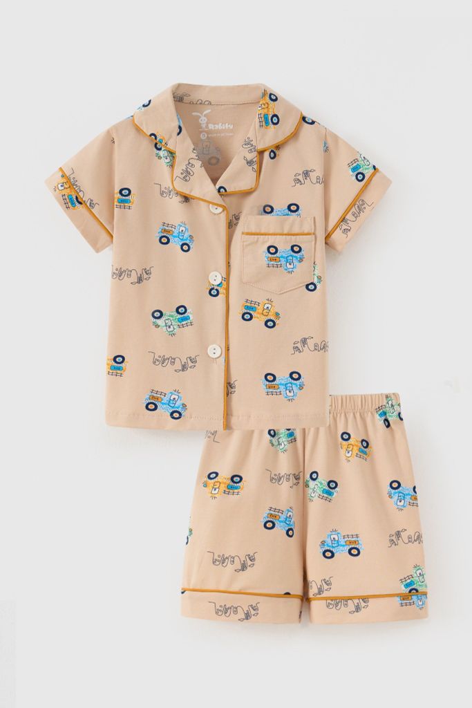 [Size 19-25kg] Bộ Pijama mặc nhà ngắn tay bé trai size trung Rabity 962.005